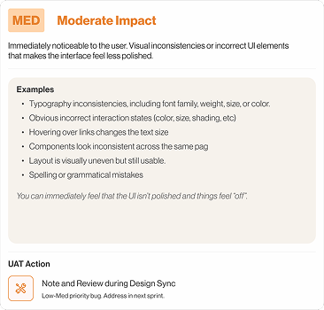 Moderate impact definition and UAT action