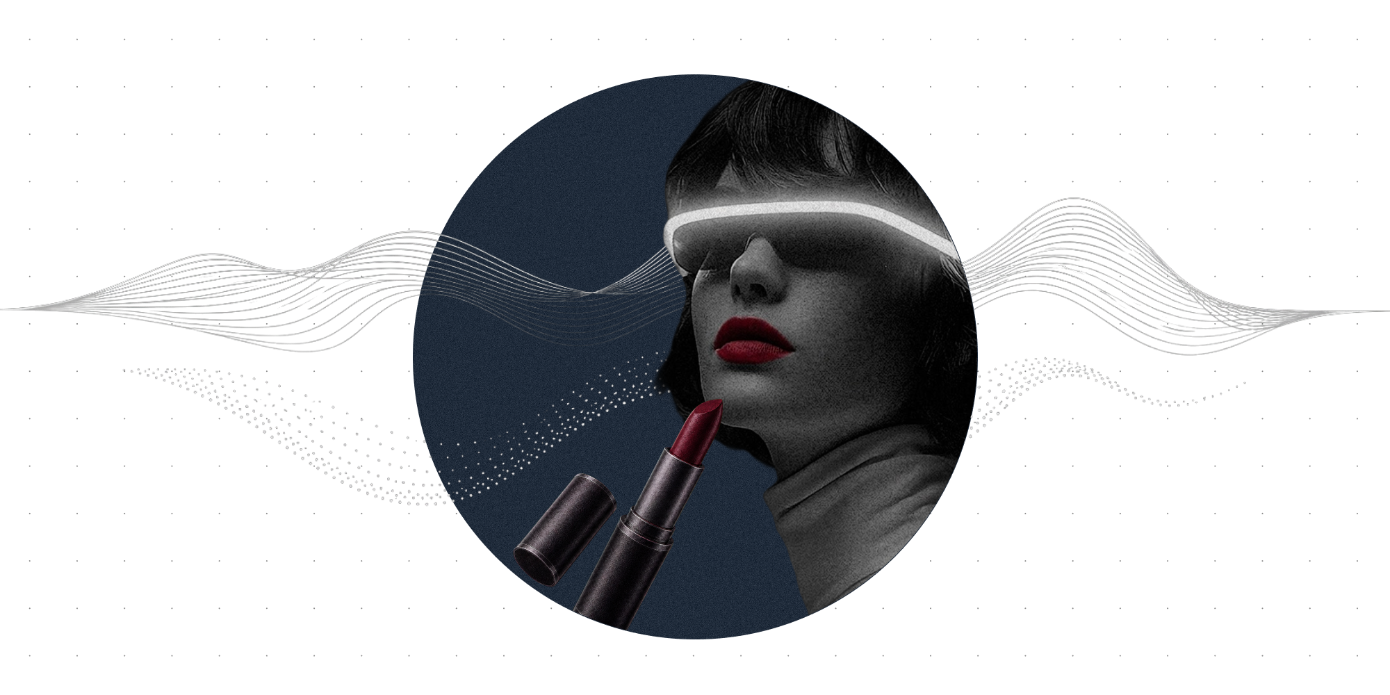 Editorial illustration representing an AI-powered beauty experience
