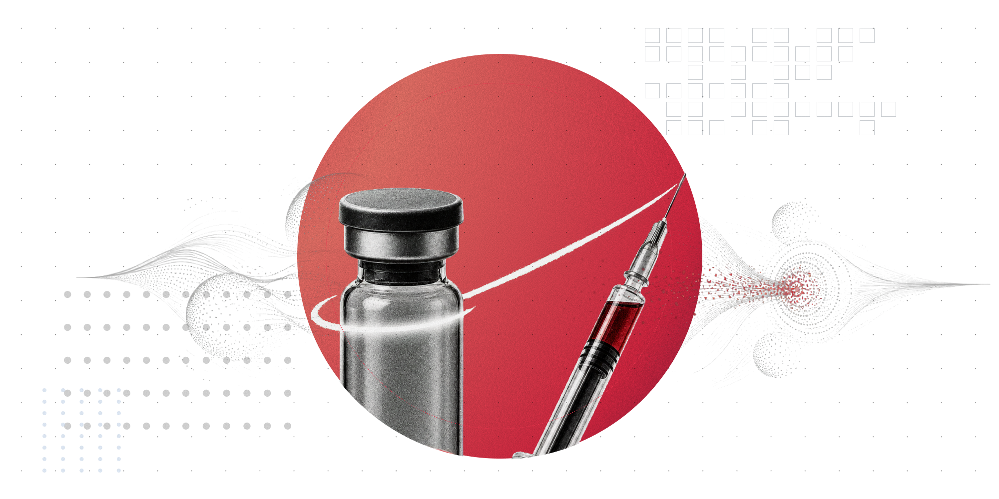 Editorial illustration of a therapy vial and syringe